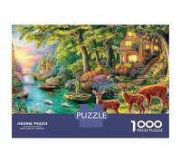 Scène de Cottage Coffret Puzzle 1000 Pièces Papier Écologique Forest Art pour Seniors Passionnés, Puzzle Anti-Stress, Amusement De Voyage, Choix Cadeau De Noël Populaire s 70x50cm/1000pcs