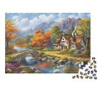 Scène de Cottage d'automne Puzzle 1000 Pièces Educa Jouet Divertissement Créatif Décoration Intérieure intéressant Jeu Éducatif Challenge Toy Adultes & Enfants des 14 Ans 38x26cm/1000pcs