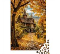 Scène de Cottage d'automne Puzzle Classique 1000 Pièces, Carton Solide, Adultes & Enfants 8-12 Ans, Décoration Intérieure, Art Mural, Loisirs Indoor, Défi Mental 70x50cm/1000pcs
