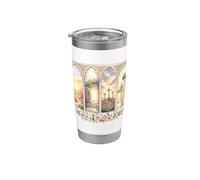 Scène de coup de pinceau floral de Pâques Gobelet isotherme en acier inoxydable double paroi