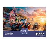 Scène de Course de Tracteur Papier De Qualité Vibrant Sunset Style Design Imbriqué, Loisir Idéal pour La Détente, La Réduction du Stress Et Le Divertissement chez Soi 52x38cm/1000pcs