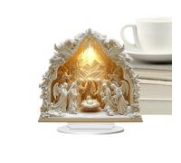 Scène de crèche - Saints 2D en acrylique transparent - Kit de présentoir religieux de Noël - Décoration de table - Décoration de foi de qualité supérieure - Petite taille pour cheminée, cheminée
