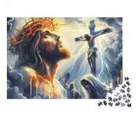 Scène de Croix Puzzle 1000 Pièces Papier Puzzle pour Adultes Scène de Deuil Puzzle en Famille Détente Décor Cadeau 70x50cm/1000pcs