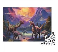 Scène de Dinosaure Fantasy Puzzle 1000 Pièces Carton Robuste pour Adultes & Enfants 12+, Puzzle Anti-Stress, Décoration Murale, Relaxation Ultime pour Temps Familial 38x26cm/1000pcs