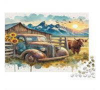 Scène de Ferme de Camion Rustique Puzzle 1000 Pièces Précis Adultes Activité D’intérieur Jeu Éducatif Fabriqué en Europe Matériau Écologique 38x26cm/1000pcs