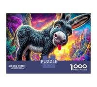 Scène de Ferme, Puzzle de Casse-tête en Papier, âne dans Un Paysage Vivant, pour Enfants de 12 Ans et Plus, Amusant Cadeau de Noël, 38x26cm/1000pcs