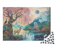 Scène de forêt de rêve Puzzle 1000 Pièces avec Couleurs Éclatantes, Puzzle Complexe Jeu Éducatif Décompression pour Une Activité Détente, Fun Fresent & Activités pour La Ma