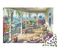 Scène de Jardin du Porche Avant 1000 Pièce Papier Écologique Puzzle Classique Collecteurs Jeu Stimulant Décompression Cadeaux 38x26cm/1000pcs