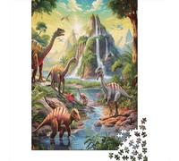 Scène de Jungle de Dinosaures Puzzle 1000 Pièces Adultes Et Enfants À Partir De 14 Ans Classiques Cadeau Unique 52x38cm/1000pcs