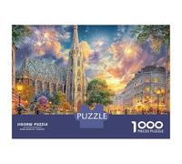 Scène de la Cathédrale de Paris 1000 pièces en Carton: Les canaux de Venise avec des lumières Brillantes. Puzzle Haute qualité pour Adultes, éducatif et Familial. Jeux de Famille. 38x26cm/1000pcs