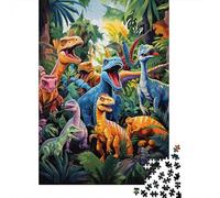 Scène de la Jungle des Dinosaures 1000 Pièce Carton Robuste Puzzle Premium Adolescents Fans 12-18 Ans Impossible Difficile Défiant Joyeux Cadeau 70x50cm/1000pcs
