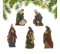 Scène De La Nativité De Noël,Ensemble De Collection pour Table De 5 Pièces - Scène De La Naissance De Jésus Décor Intérieur | pour Table À Manger Manteau Appui De Fenêtre Église École Adultes