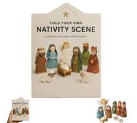 Scène de la Nativité en Papier DIY - Ensemble d'Origami de Noël avec Jésus, Ange et Animaux, Kit de Création en Papier 3D, Ensemble d'Origami pour Débutants et Passionnés d'Artisanat