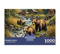 Scène de la rivière de la Famille de l'ours Papier De Qualité Design Imbriqué, Loisir Idéal pour La Détente, La Réduction du Stress Et Le Divertissement chez Soi 38x26cm/1000pcs