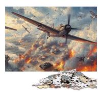 Scène de la Seconde Guerre Mondiale Puzzles en Bois 1000 Pièces pour Adultes Jeu De Défi Familial Décoration Cadeaux d'anniversaire pour Jeux Éducatifs Tueur Ennuyeux 1000pcs (75x50cm)
