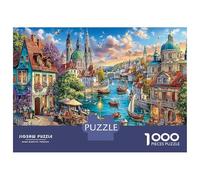 Scène de la Ville de la rivière Puzzle 1000 Pièces Educa Jouet Cadeau Unique De l'art De La Décoration intéressant Jeu Éducatif Challenge Toy Adultes & Enfants des 14 Ans 38x26cm/1000pcs