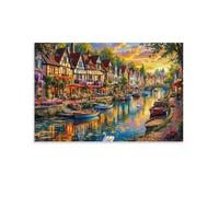 Scène de la Ville du canalPuzzle 1000 Pièces Adultes Et Enfants,Casse-tête,Anti-Stress,Déco Murale, Premium,Carton,Dès 14 Ans,Jeu Éducatif,Défi,Détente 26x38cm