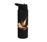 Scène De Lancement De Missile De Cuirassé Épique Stainless Steel Insulated Water Bottle