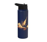 Scène De Lancement De Missile De Cuirassé Épique Stainless Steel Insulated Water Bottle