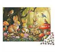 Scène de Lapin de forêt 1000 Pièce Papier Écologique Puzzle Premium Adolescents Fans 12-18 Ans Formation De Concentration Joyeux Cadeau 52x38cm/1000pcs