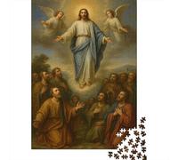 Scène de l'Ascension de Jésus 1000 Pièces Papier Écologique Puzzle Classique Adolescents Fans 12-18 Ans Soulagement du Stress Décoration Murale 70x50cm/1000pcs