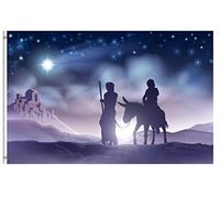 Scène De L'Histoire De Noël Marie Et Joseph Drapeaux De Maison 90X150Cm Durable Drapeaux Décoratifs D'Extérieur Couleurs Éclatantes Bannière Extérieur Pour Accessoires Clubs Porte