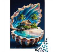 Scène de l'île Tropicale Puzzle DIY 1000 Pièces Adultes Tous Âges, Papier Recyclé Solide, Décoration Murale Maison, Cadeau Noël Festif, Jeu Cérébral 52x38cm/1000pcs