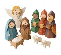 Scène De Nativité De Fêtes,Décorations De Fête De Nativité Fait Main - Activité Manuelle Chrétienne pour - Pour Débutants Hommes Femmes Garçons Filles Jeunes Ados