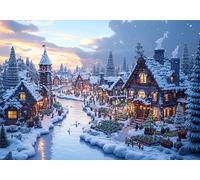 Scène de Neige Puzzle 5000 Pieces Adultes Paysage Puzzles Classiques Panorama Bois Difficile Impossible Geant Jigsaw Jeu éducatif Défi Jouet pour Enfants dès 14 Ans Beautiful Gifts Homme Femme P-989