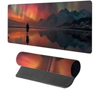 ScèNe De Neige Tapis de Souris 1000x500x3mm, Tapis de Souris XXL Gaming Ciel éToilé, Grand sous Main Bureau avec Rubber Base, Gaming Accessoire Bureau, Haute Précision et Vitesse Mouse Pad X-4406