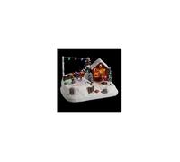Scène de Noël - AC-DÉCO - Location de patins - Lumineuse animée - 21×11 5×13 5 cm - Pile 4 LED multicolore