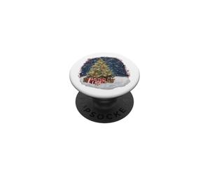 Scène de Noël - Arbre et Cadeaux - Ciel étoilé et Neige PopSockets PopGrip Adhésif
