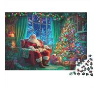 Scène de Noël avec Le Père Noël Puzzle 1000 Pièces Adulte Adultes Activité D’intérieur Puzzle Éducatif Amélioration De La Mémoire Écologique Carton Recyclé 100% 38x26cm/1000pcs