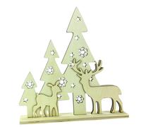 Scène De Noël En Bois Ciselé 26x25x4,5 Cm - Megacrea Diy