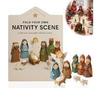 Scène de Noël en Papier DIY, Crèche de Noël en Origami avec Jésus, Ange et Animaux, Set Artisanal pour Débutants, Facile à Plier, Activité Familiale
