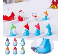Scène de Noël miniature à faire soi-même : Père Noël, bonhomme de neige, décoration festive festive, décoration saisonnière adorable idée de bureau (E, 1,1 x 1,1 x 1,9 cm)