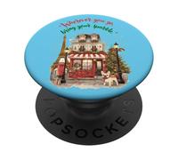 Scène de Noël Paris « Wherever You Go Bring Your Sparkle » PopSockets PopGrip Adhésif
