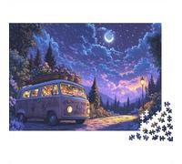 Scène de Nuit de Van Vintage 1000 Pièce Stock De Cartes Premium Puzzle De Bricolage Adolescents Fans 12-18 Ans Défi du Jeu Éducatif Soulagement du Stress Décoration 70x50cm/1000pcs