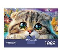 Scène de Petite Chatte Adorable Puzzle 1000 PiècesGuet-apens du Chat pour Passionnés Carton Épais Difficile pour Collectionner Livraison Rapide avec Affiche Guide 38x26cm/1000pcs