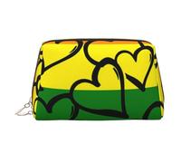 Scène de plage avec chaises en cuir - Trousse de toilette de voyage - Pochette cosmétique portable en PVC pour femme, Motif arc-en-ciel Gay Pride, Taille unique