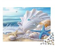 Scène de Plage avec Coquillages 1000 Pièces, Puzzle Impossible pour Adultes, Cadeaux, pour Enfants52x38cm/1000pcs