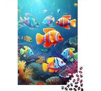 Scène de Poisson sous-Marin 1000 PC Carton DIY Art de Vie Marine Dynamique Puzzle Adultes/Adolescents, Activité Familiale Défiante, Soulagement Stress, Couleurs Vives & Décor Mural 52x38cm/1000pcs