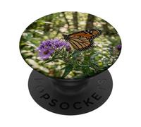 Scène de pollinisateur Monarque Papillon Fleur Sauvage Forêt PopSockets PopGrip Adhésif