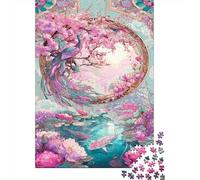 Scène de Printemps Japonaise Puzzle 1000 Pièces Adultes Paon Japonais Puzzle En Bois DIY Cadeau Amusement Collection D'art Pour L'accrocher Une Fois L'assemblage Terminé Multi-colour 1000pcs (75x50cm)