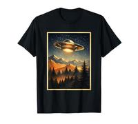 Scène de Rencontre Extraterrestre mystère Cosmique théorie du Complot OVNI T-Shirt