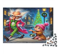 Scène de Rue de Noël Bundle Puzzle 1000 Pièces, Carton Recy nfants & Adultes,Grinch Xmas Fun Décoration Murale Maison, Cadeau Familial, Décoration Fête 70x50cm/1000pcs