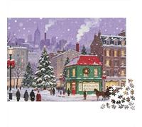 Scène de Rue de Noël Puzzle 1000 Pièces pour Adultes, Un Jeu De Dexérité Très Difficile Puzzle,Jeu Éducatif Aux Défis 38x26cm/1000pcs