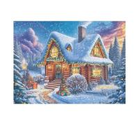 Scène de Rue de Ville enneigée 500 Pieces Casse-tête Personne Âgée en Carton Épais Haute Densité Facile Débutant Thérapie Occupationnelle Anti-Stress Petit Prix 500 PCS