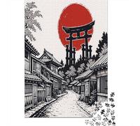 Scène de Rue Japonaise Cadeau Unique Décoration Intérieure Style Gravure sur Bois Jeu ÉduChatif Challenge Toy Adultes & Enfants des 14 Ans 52x38cm/1000pcs