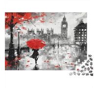 Scène de Rue londonienne Cadeau Unique Décoration Intérieure Style Aquarelle Artistique Jeu Éducatif Challenge Toy Adultes & Enfants des 14 Ans 52x38cm/1000pcs